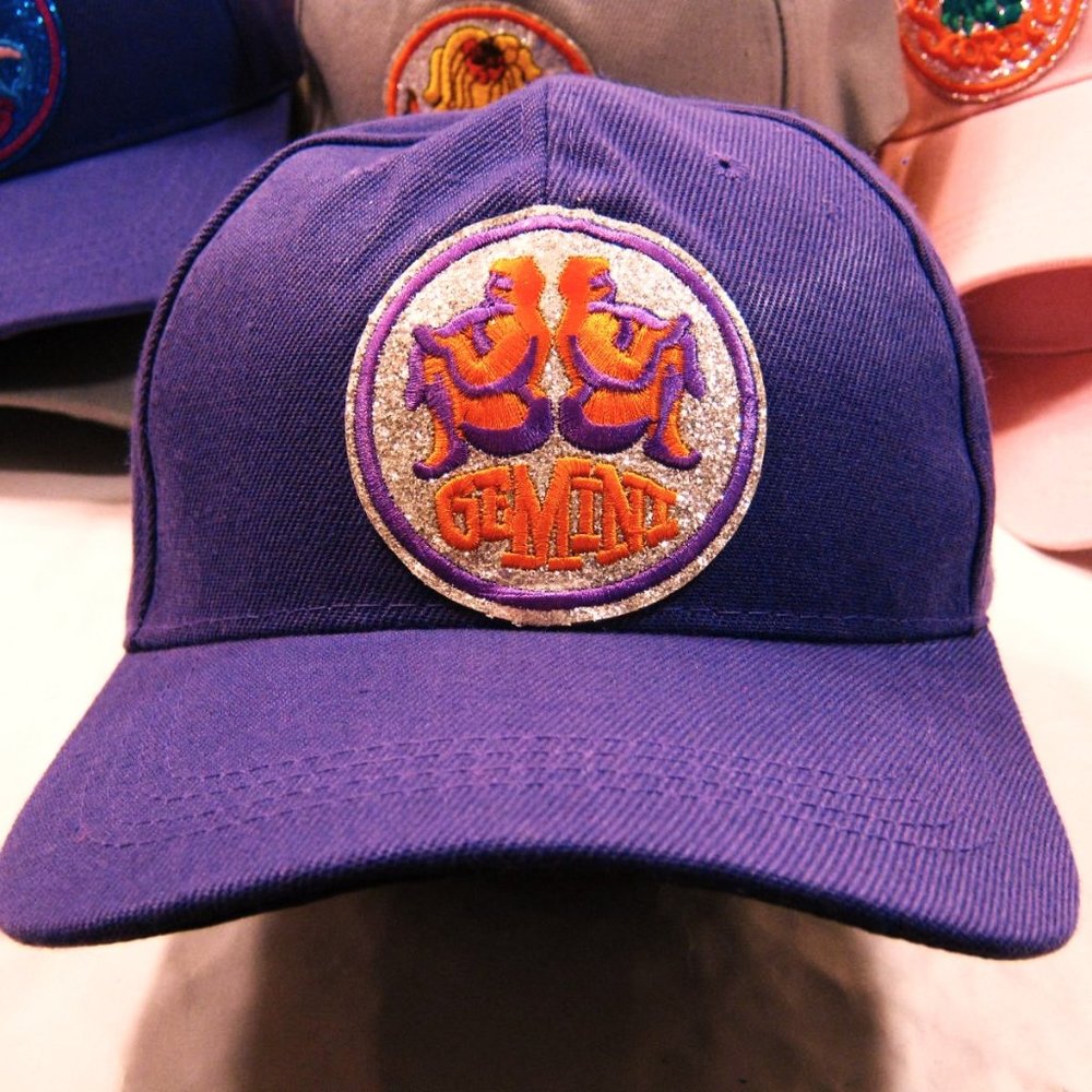 GEMINI Graffiti style Streetwear Hip Hop Sun Sign Zodiac Bling Baseball Hat Cap